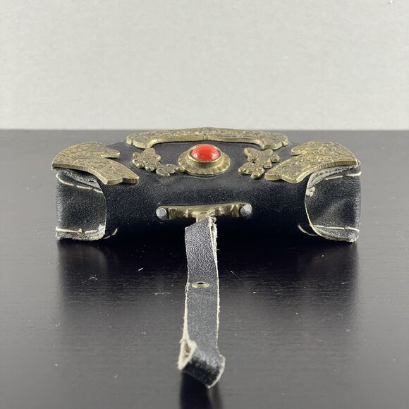 ANTIQUE Tibetan Fire Mecha Match Striker Leather Flint Pouch Purse RARE - Picture 6 of 16